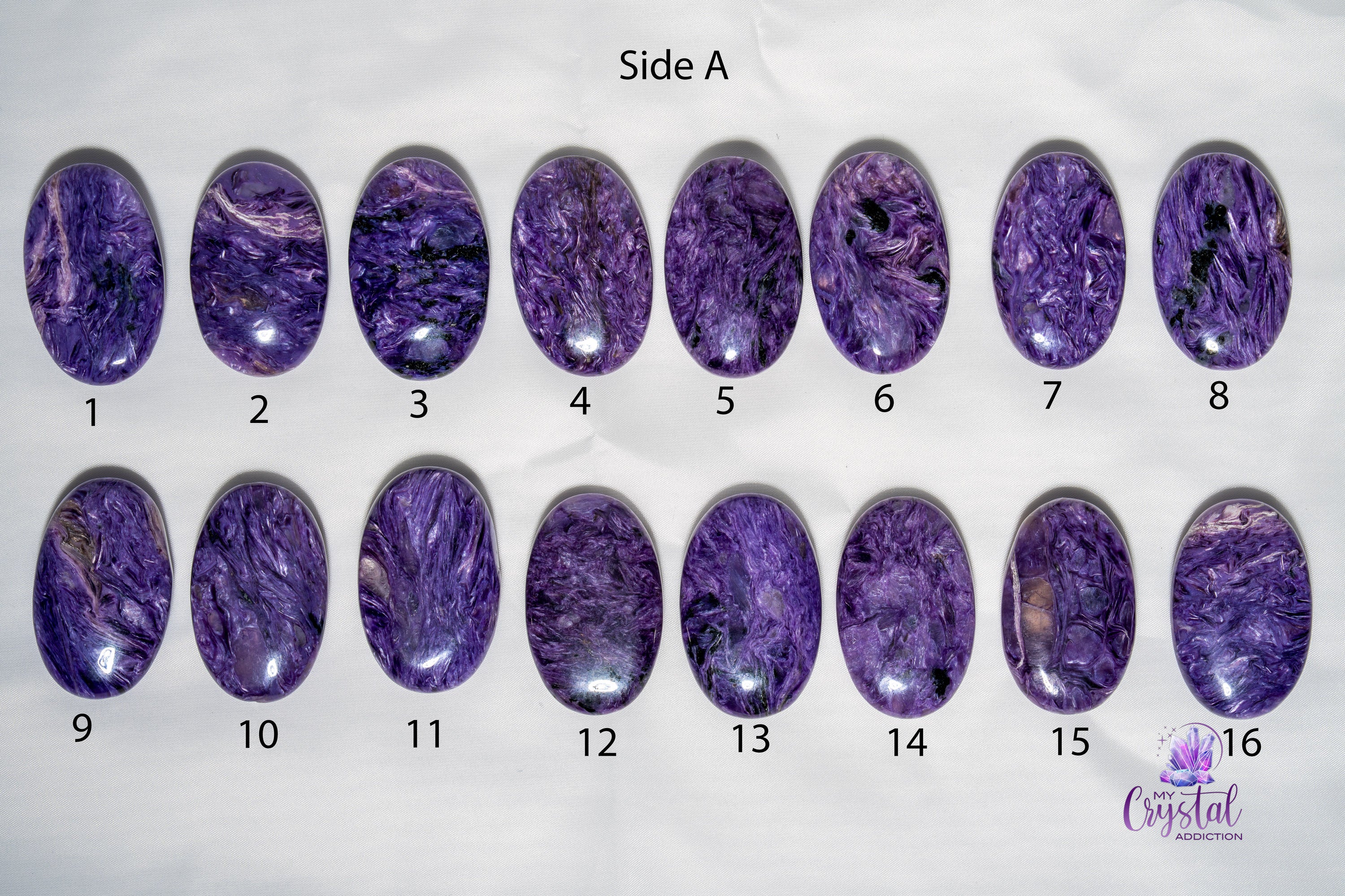 High Quality Charoite Mini Palm Stone - My Crystal Addiction