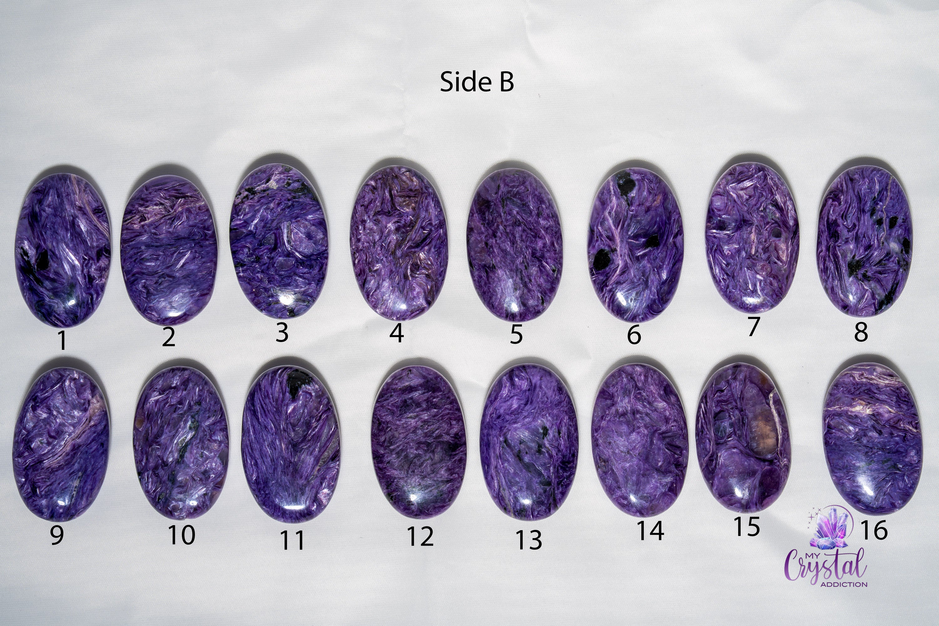High Quality Charoite Mini Palm Stone - My Crystal Addiction