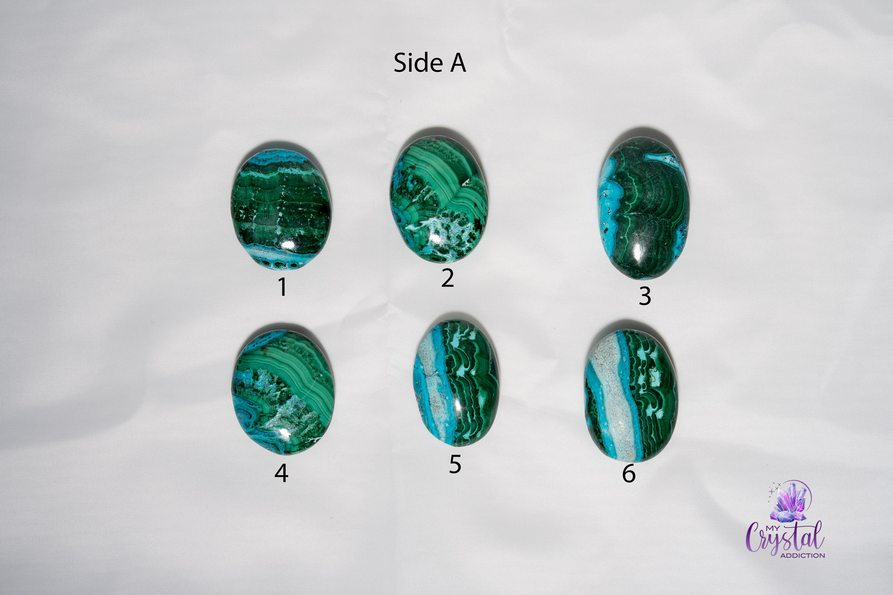 High Quality Malacolla Mini Palm Stone - Malachite & Chrysocolla - My Crystal Addiction