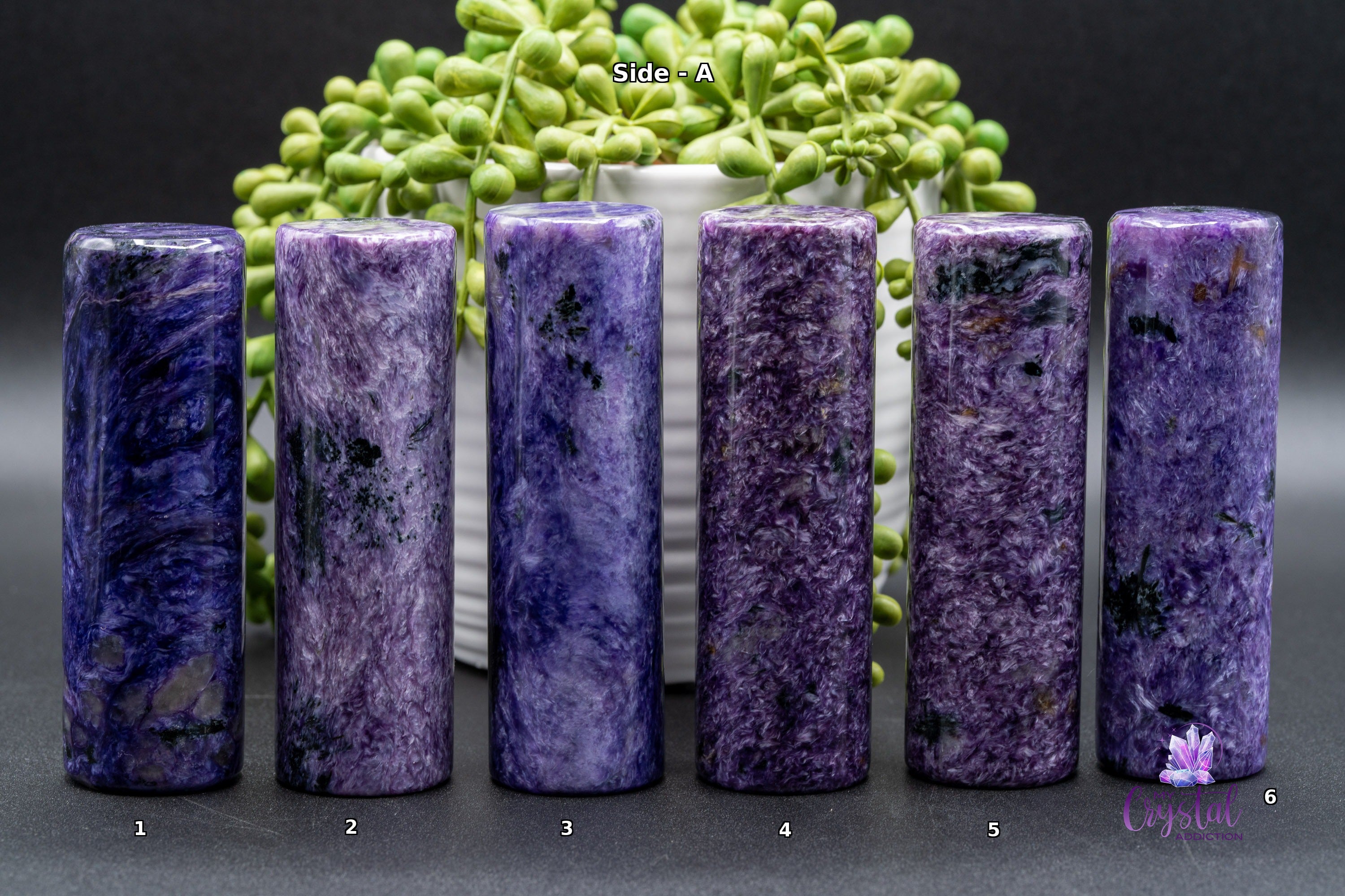 Close-up of Charoite Cylinder 2