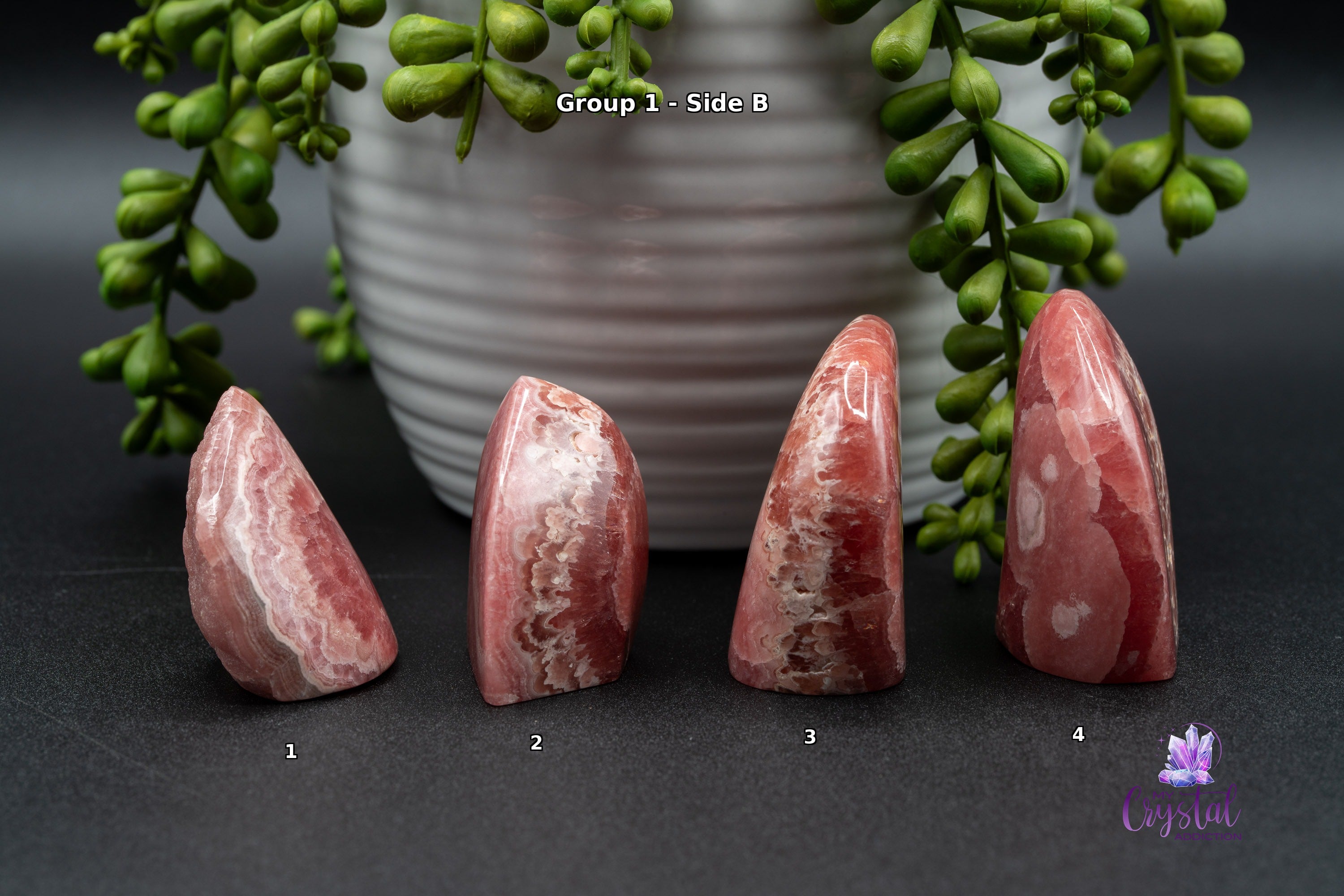 Gemmy Rhodochrosite Freeforms from Argentina 03