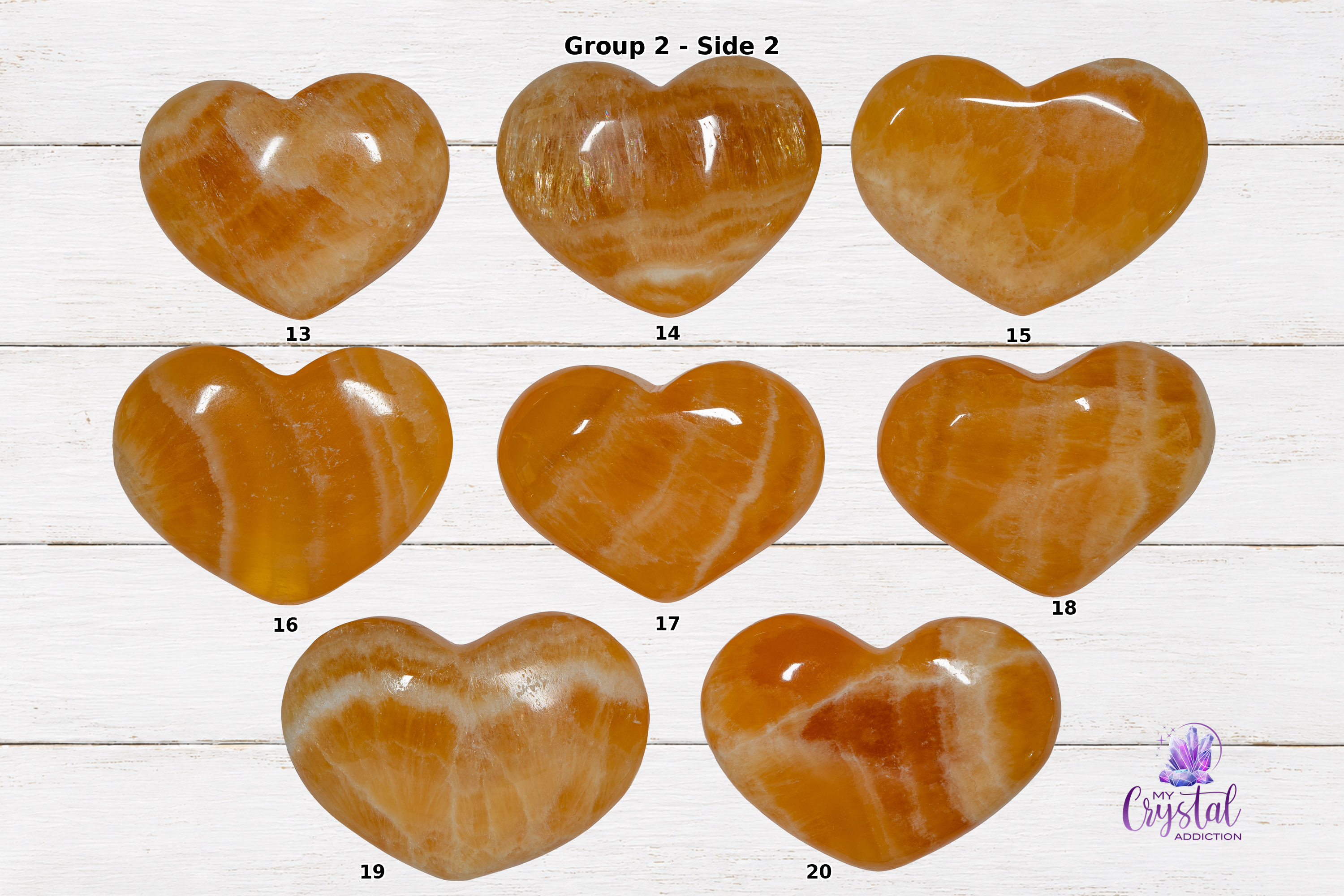 Orange Calcite Heart Carving | Warm & Inviting
