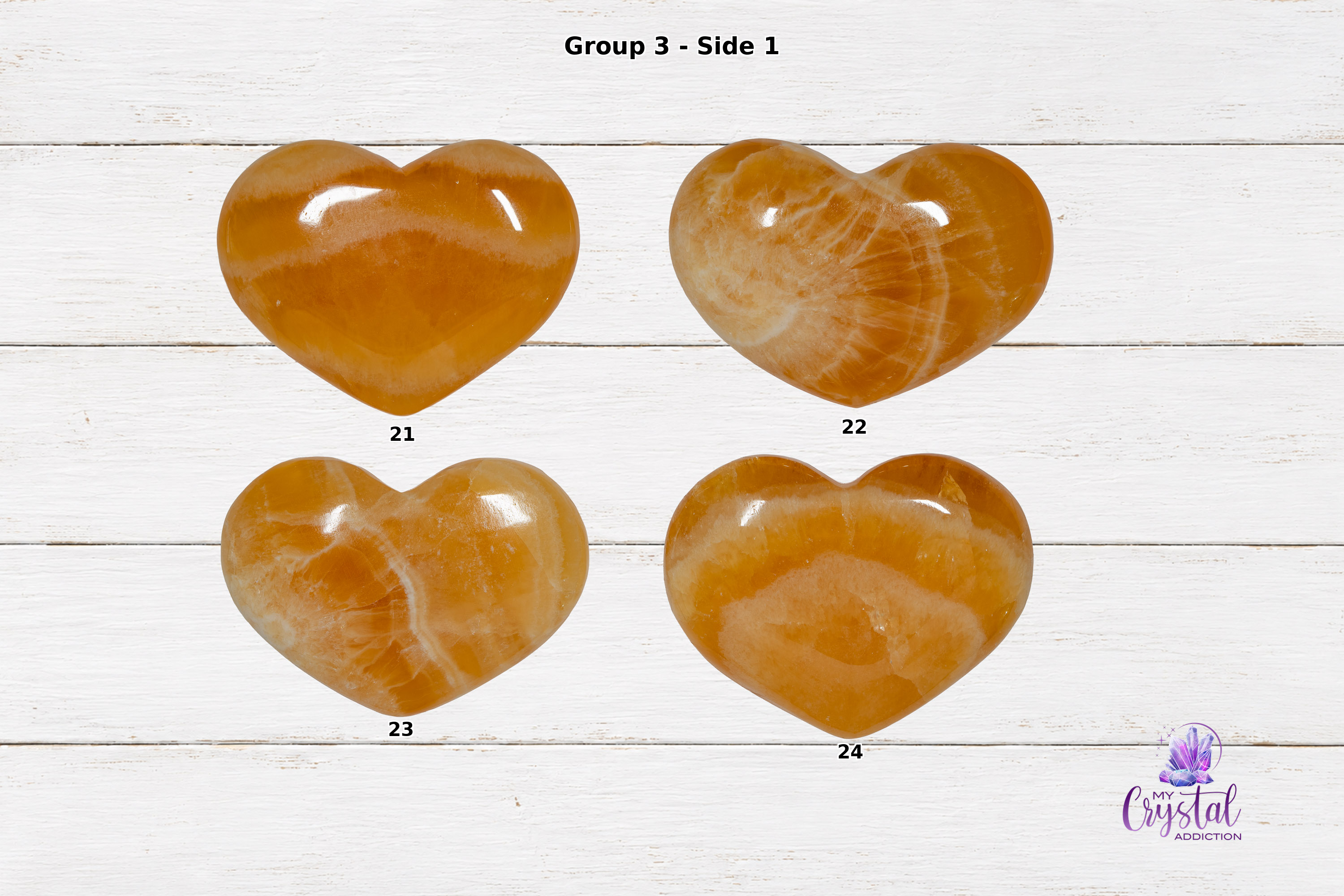 Orange Calcite Heart Carving | Warm & Inviting