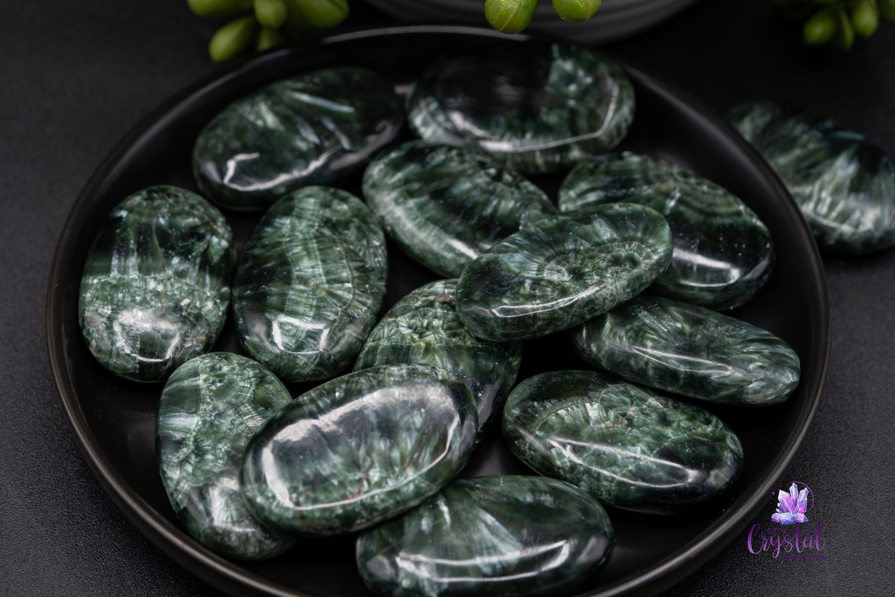 High Quality Seraphinite Mini Palm Stone - My Crystal Addiction