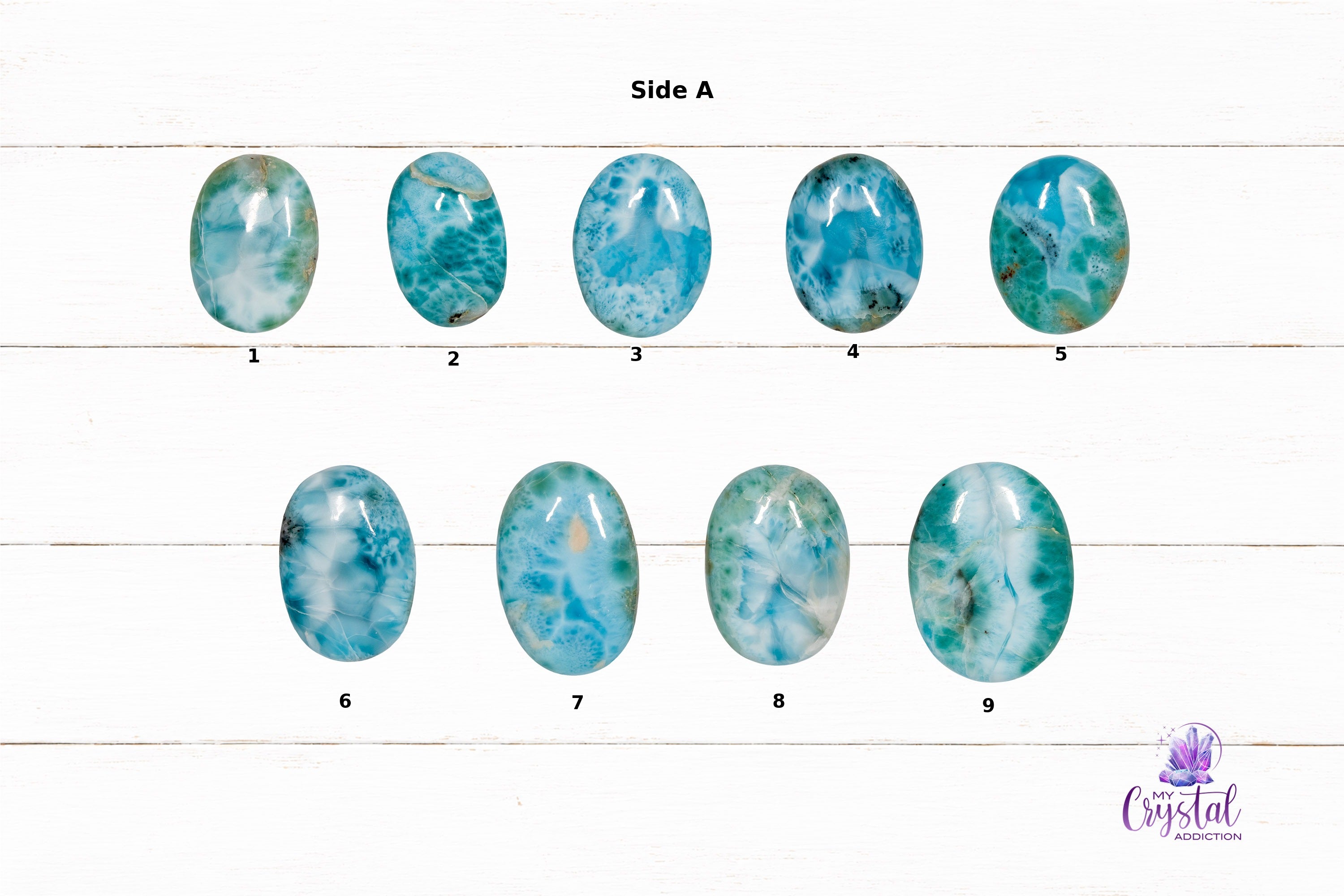 Larimar Mini Palm Stone - Grade AA - High Quality - Throat Chakra 03