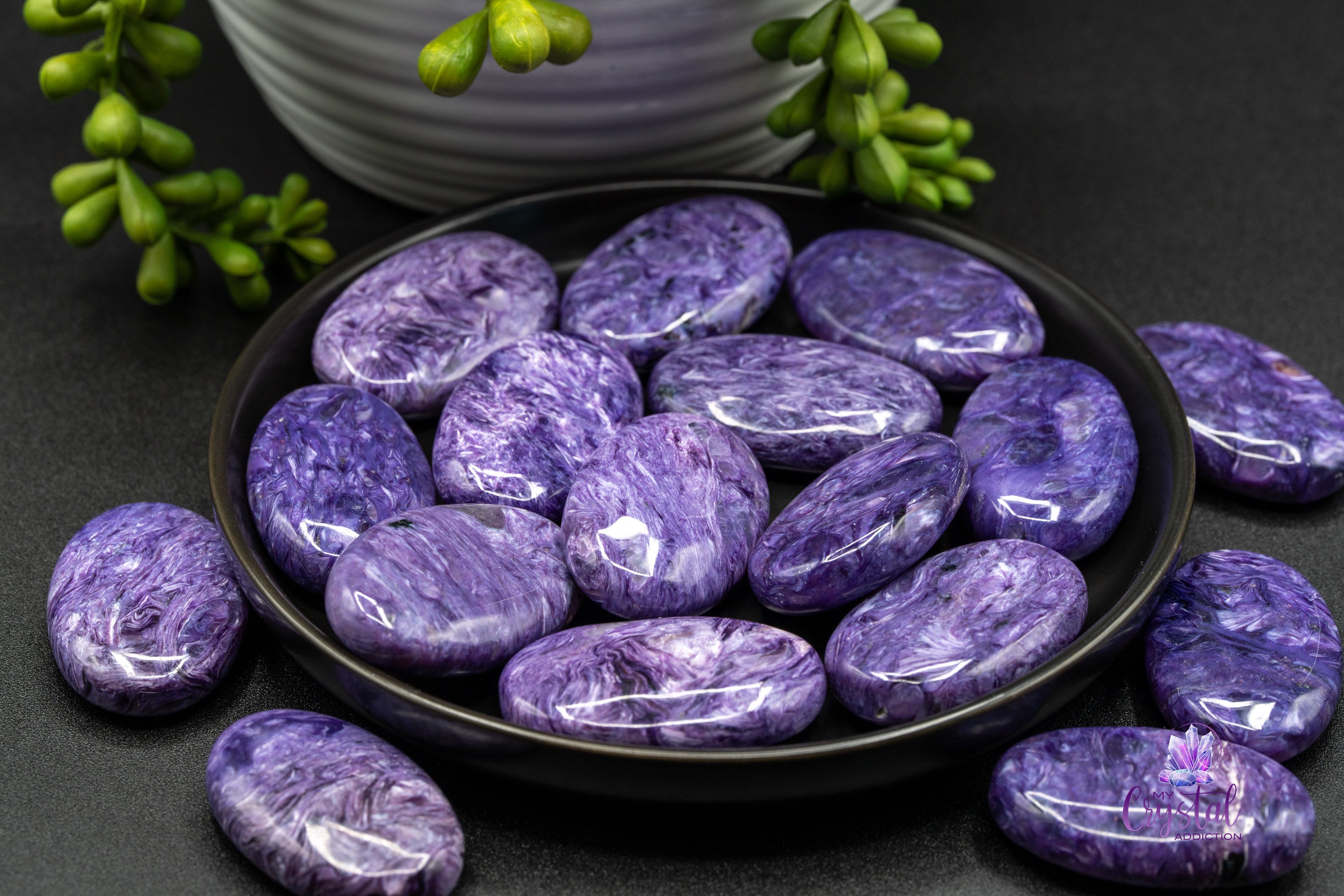 Product photo 2 of Charoite Mini Palm - Grade AAA - Crown Chakra