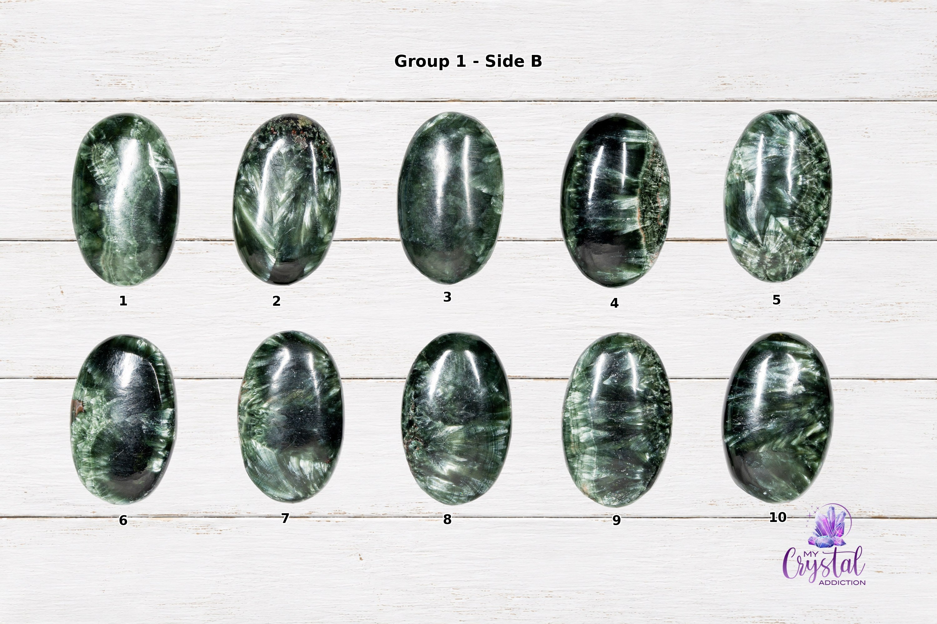 Product photo 4 of Seraphinite Mini Palms - Grade AA - Heart Chakra